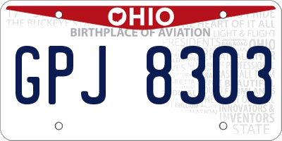 OH license plate GPJ8303