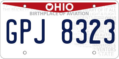 OH license plate GPJ8323