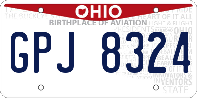 OH license plate GPJ8324