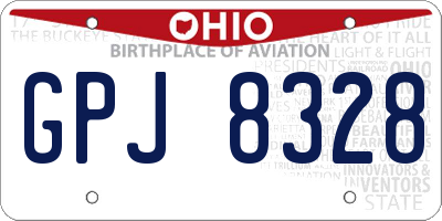 OH license plate GPJ8328
