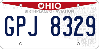 OH license plate GPJ8329