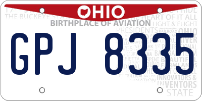 OH license plate GPJ8335
