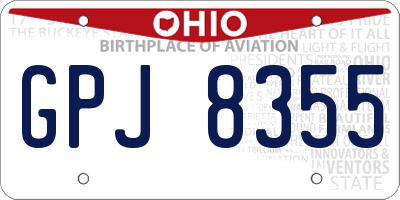 OH license plate GPJ8355
