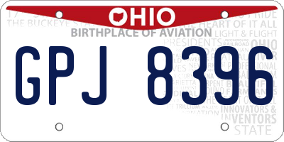 OH license plate GPJ8396