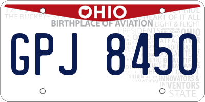 OH license plate GPJ8450