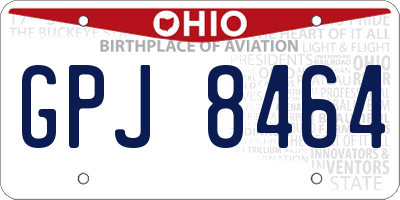 OH license plate GPJ8464
