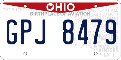 OH license plate GPJ8479