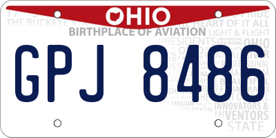 OH license plate GPJ8486