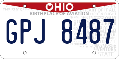 OH license plate GPJ8487