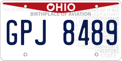 OH license plate GPJ8489