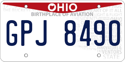 OH license plate GPJ8490