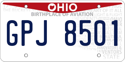 OH license plate GPJ8501