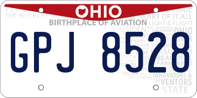 OH license plate GPJ8528