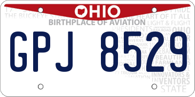 OH license plate GPJ8529