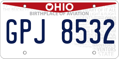OH license plate GPJ8532