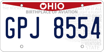 OH license plate GPJ8554