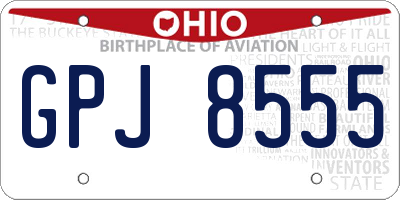 OH license plate GPJ8555