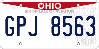 OH license plate GPJ8563