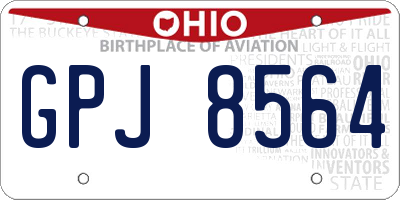 OH license plate GPJ8564