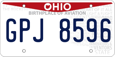 OH license plate GPJ8596