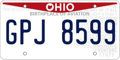 OH license plate GPJ8599