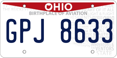 OH license plate GPJ8633