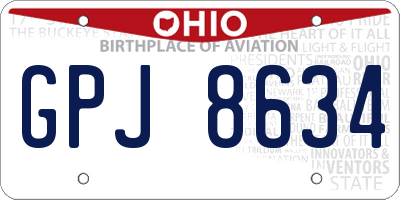 OH license plate GPJ8634