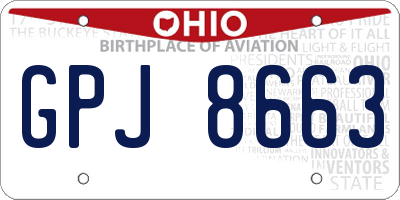 OH license plate GPJ8663