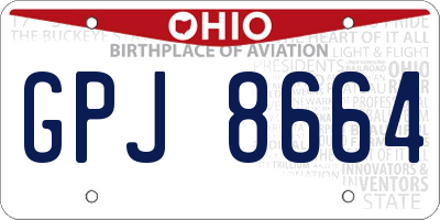 OH license plate GPJ8664