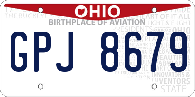 OH license plate GPJ8679