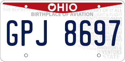 OH license plate GPJ8697