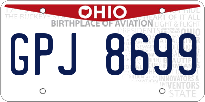 OH license plate GPJ8699