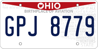 OH license plate GPJ8779