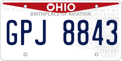 OH license plate GPJ8843