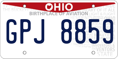 OH license plate GPJ8859