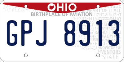 OH license plate GPJ8913