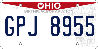 OH license plate GPJ8955