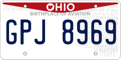 OH license plate GPJ8969