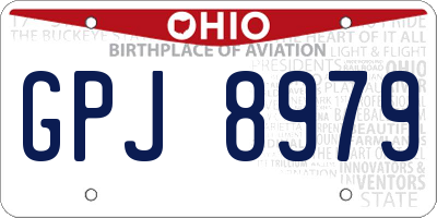 OH license plate GPJ8979