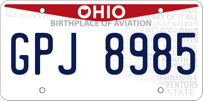 OH license plate GPJ8985