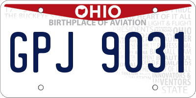 OH license plate GPJ9031