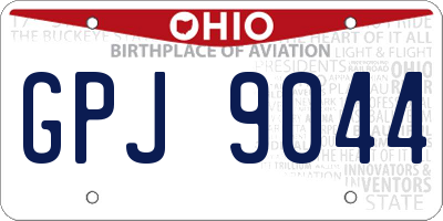 OH license plate GPJ9044