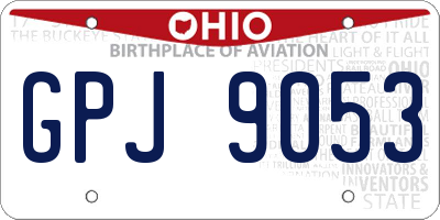 OH license plate GPJ9053