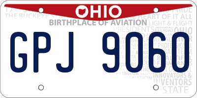 OH license plate GPJ9060