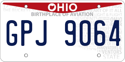 OH license plate GPJ9064