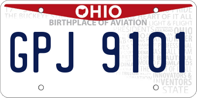 OH license plate GPJ9101