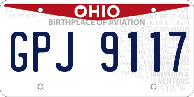 OH license plate GPJ9117
