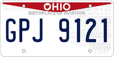 OH license plate GPJ9121