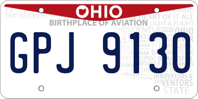 OH license plate GPJ9130