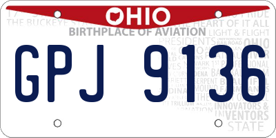 OH license plate GPJ9136